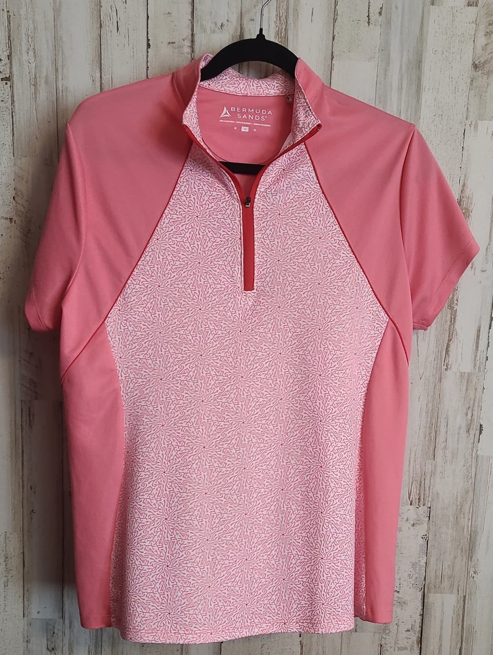 Bermuda Sands Pink Short-Sleeve Quarter-Zip Golf Top